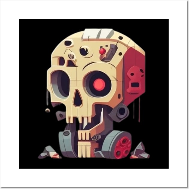 Robot skull Wall Art by Crazy skull